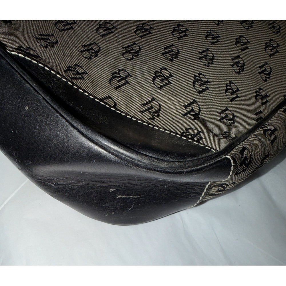 Dooney & Bourke Shoulder Bag Womens Medium Brown Monogram Canvas Leather Vintage - Picture 7 of 10